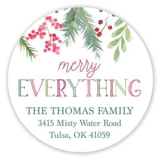 Merry Everything Round Address Labels
